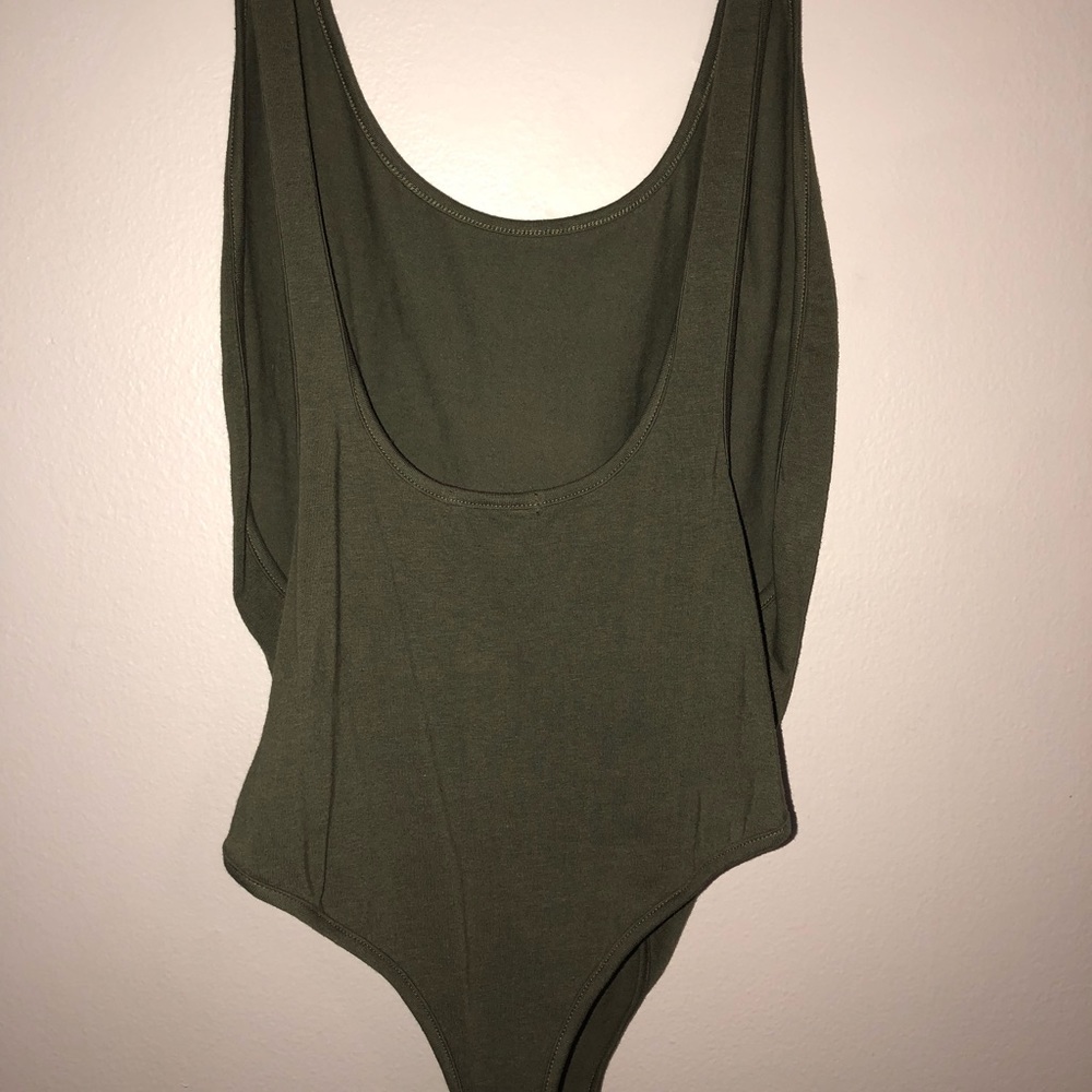 Olive Green backless, sideless one piece